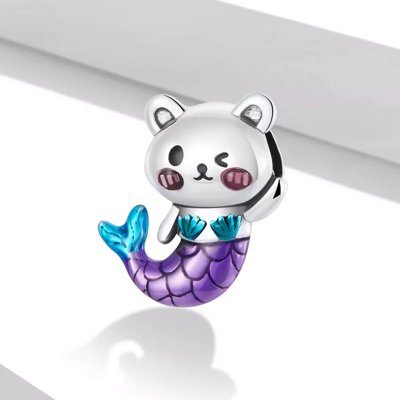 (imagen para) Charm de Oso de Cola de Pez al estilo Pandora - SCC2132 - Ver 2