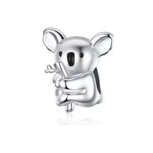 (imagen para) Charm de Oso Koala de Plata al Estilo de Pandora - BSC093