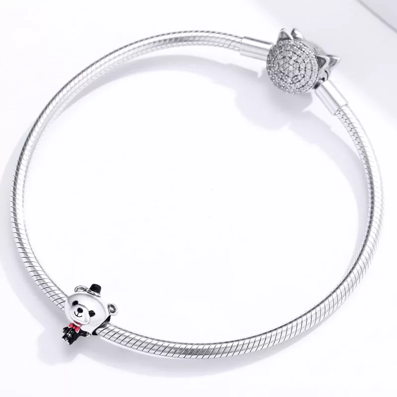 (imagen para) Charm de Oso Novio estilo Pandora - SCC1473 - Ver 3