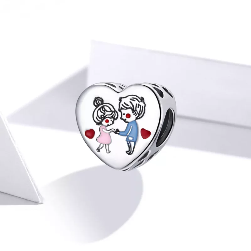 (imagen para) Charm de Pareja de Plata al Estilo Pandora - SCC1744 - Ver 2