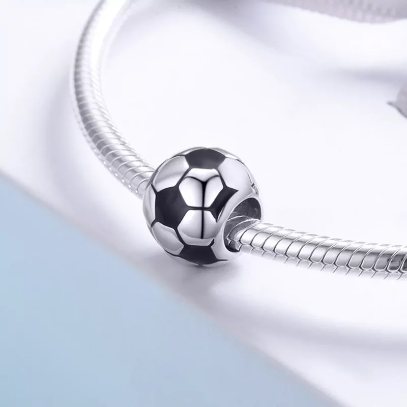 (imagen para) Charm de pasión por el fútbol de estilo Pandora en plata - SCC666 - Ver 4
