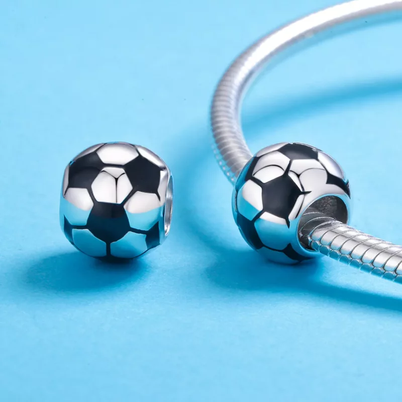 (imagen para) Charm de pasión por el fútbol de estilo Pandora en plata - SCC666 - Ver 5