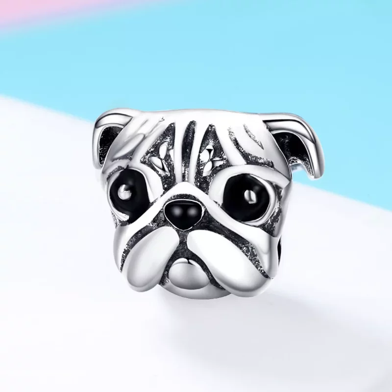 (imagen para) Charm de perro Shar-Pei de plata estilo Pandora - SCC834 - Ver 2