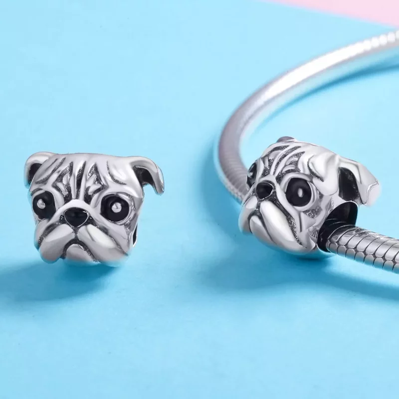 (imagen para) Charm de perro Shar-Pei de plata estilo Pandora - SCC834 - Ver 3