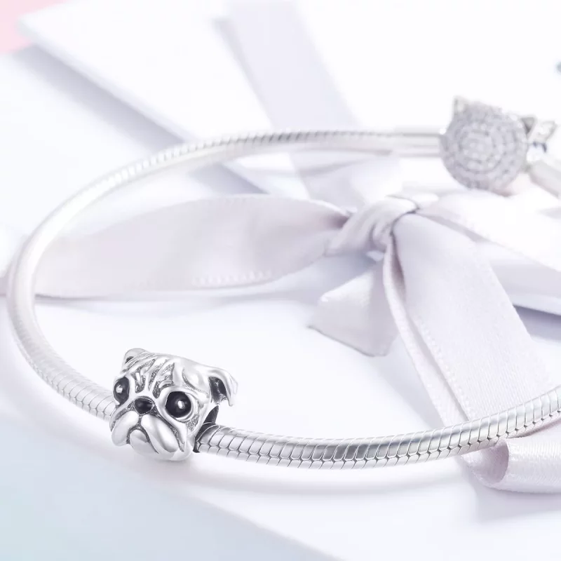 (imagen para) Charm de perro Shar-Pei de plata estilo Pandora - SCC834 - Ver 4