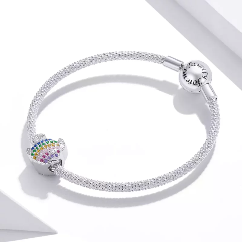 (imagen para) Charm de Pez Colorido de Estilo Pandora en Plata - SCC1803 - Ver 3