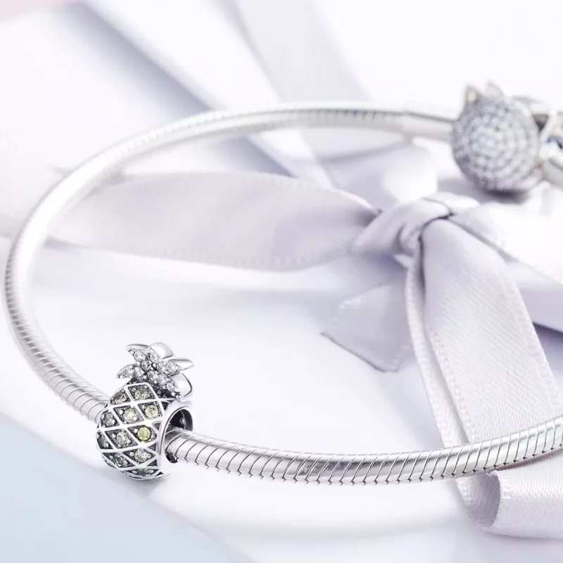 (imagen para) Charm de piña de verano plateado estilo Pandora - SCC936 - Ver 3