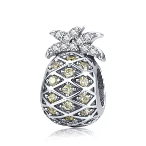 (imagen para) Charm de piña de verano plateado estilo Pandora - SCC936