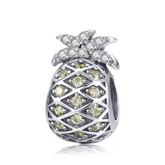 (imagen para) Charm de piña de verano plateado estilo Pandora - SCC936