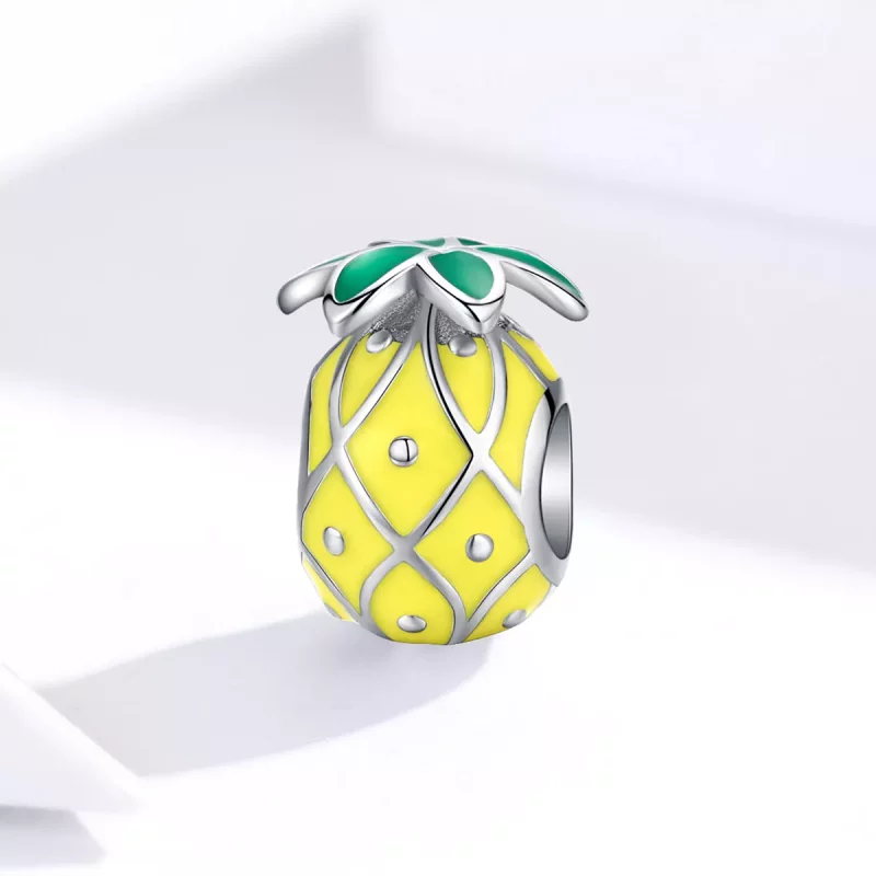(imagen para) Charm de piña plateado de estilo Pandora - BSC128 - Ver 2