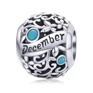 (imagen para) Charm de piedra de nacimiento de diciembre estilo Pandora en plata - SCC1385-12