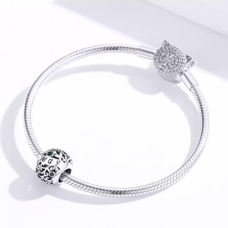 (imagen para) Charm de Piedra de Nacimiento de Mayo en Plata Estilo Pandora - SCC1385-5 - Ver 3