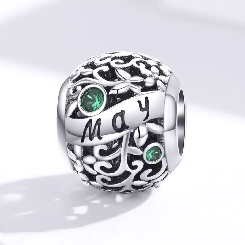 (imagen para) Charm de Piedra de Nacimiento de Mayo en Plata Estilo Pandora - SCC1385-5 - Ver 4