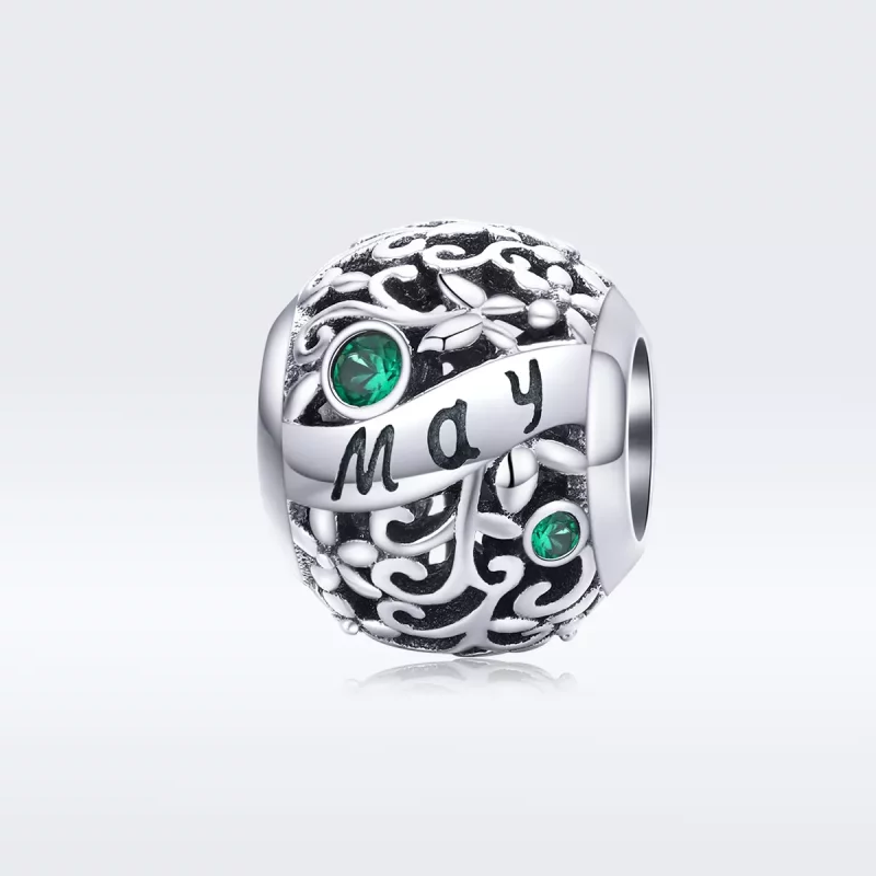 (imagen para) Charm de Piedra de Nacimiento de Mayo en Plata Estilo Pandora - SCC1385-5 - Ver 5