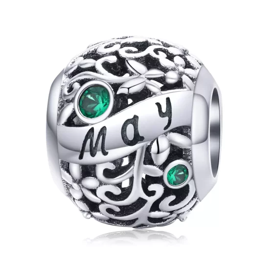 (imagen para) Charm de Piedra de Nacimiento de Mayo en Plata Estilo Pandora - SCC1385-5