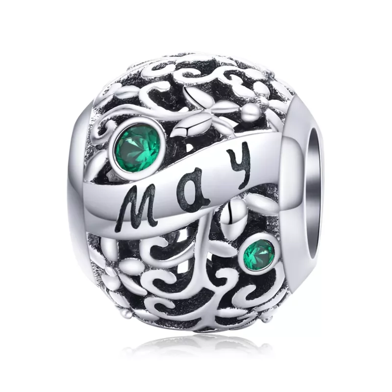 (imagen para) Charm de Piedra de Nacimiento de Mayo en Plata Estilo Pandora - SCC1385-5