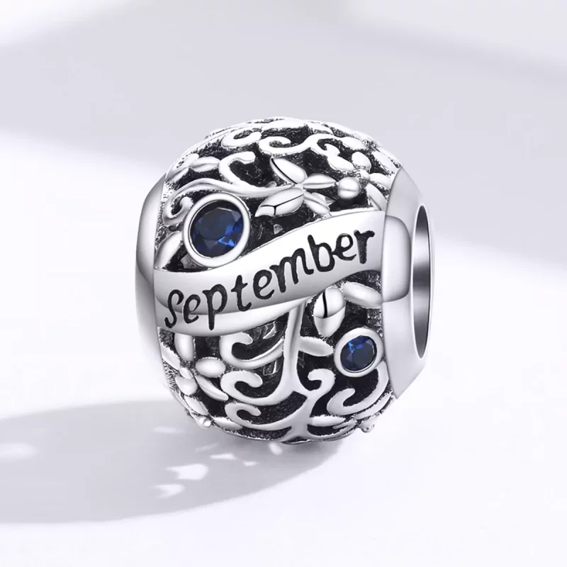 (imagen para) Charm de piedra de nacimiento de septiembre estilo Pandora en plata - SCC1385-9 - Ver 4