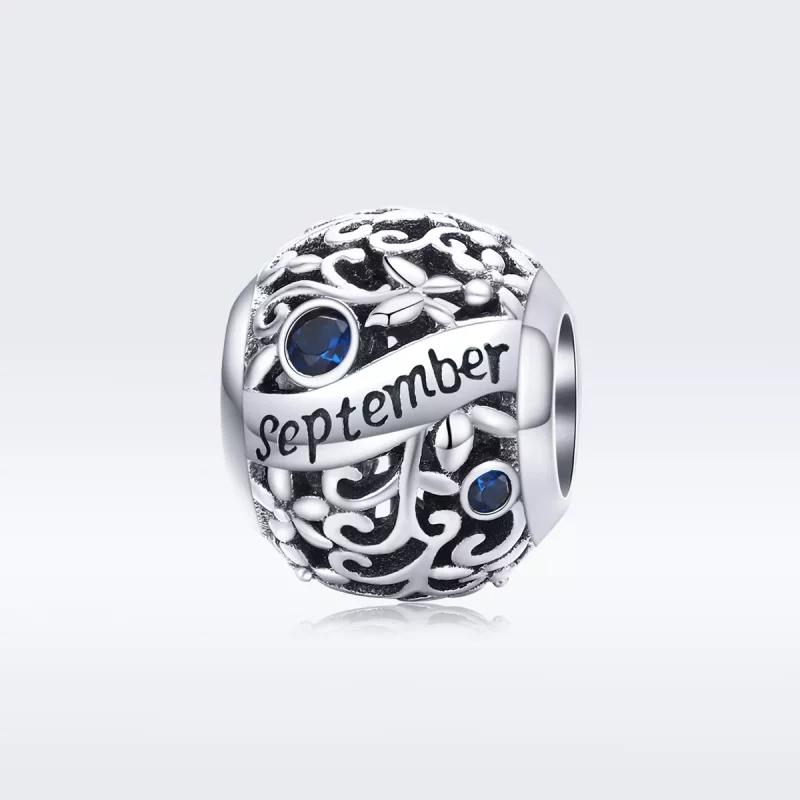 (imagen para) Charm de piedra de nacimiento de septiembre estilo Pandora en plata - SCC1385-9 - Ver 5