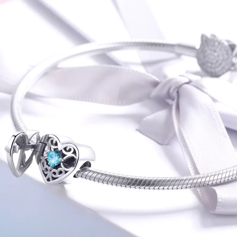 (imagen para) Charm de Piedra Mística Plateada con Estilo Pandora - SCC1053 - Ver 3