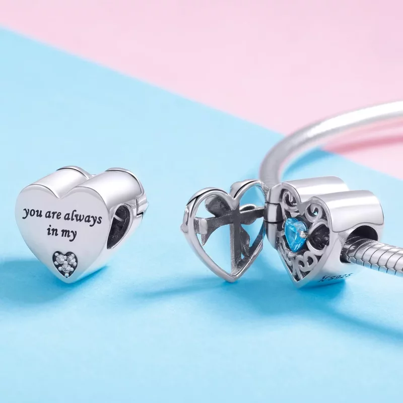 (imagen para) Charm de Piedra Mística Plateada con Estilo Pandora - SCC1053 - Ver 4
