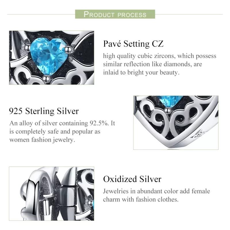 (imagen para) Charm de Piedra Mística Plateada con Estilo Pandora - SCC1053 - Ver 6