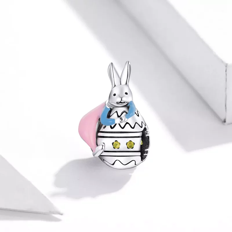 (imagen para) Charm de Plata al Estilo de Pandora con Conejita Miss - SCC1754 - Ver 2