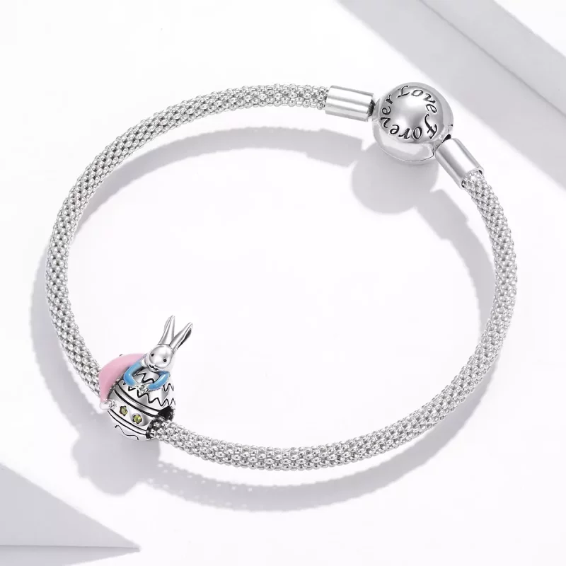 (imagen para) Charm de Plata al Estilo de Pandora con Conejita Miss - SCC1754 - Ver 3