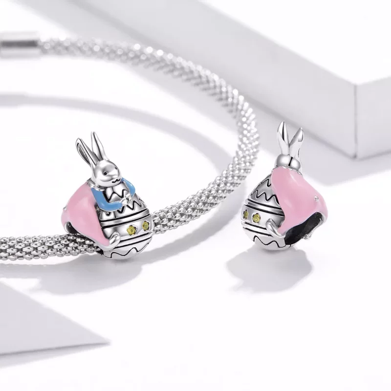 (imagen para) Charm de Plata al Estilo de Pandora con Conejita Miss - SCC1754 - Ver 4
