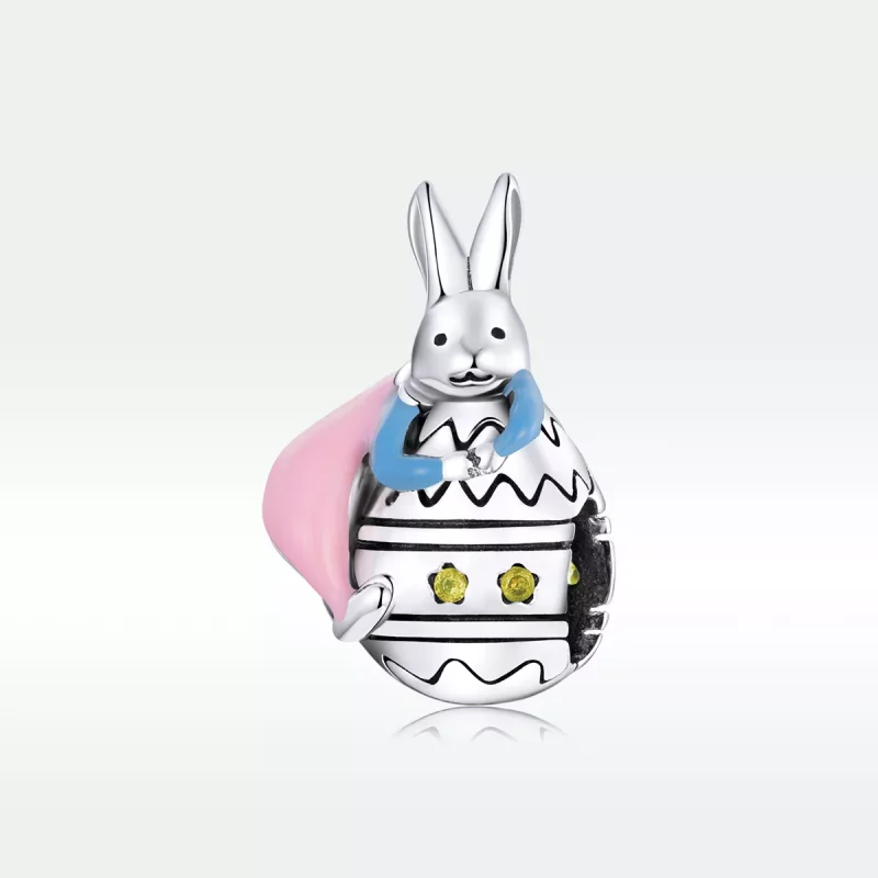 (imagen para) Charm de Plata al Estilo de Pandora con Conejita Miss - SCC1754 - Ver 5