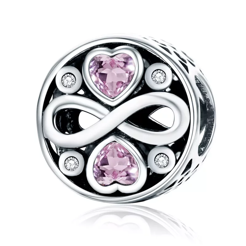 (imagen para) Charm de Plata al Estilo de Pandora que dice "El Amor Perdura" - SCC240