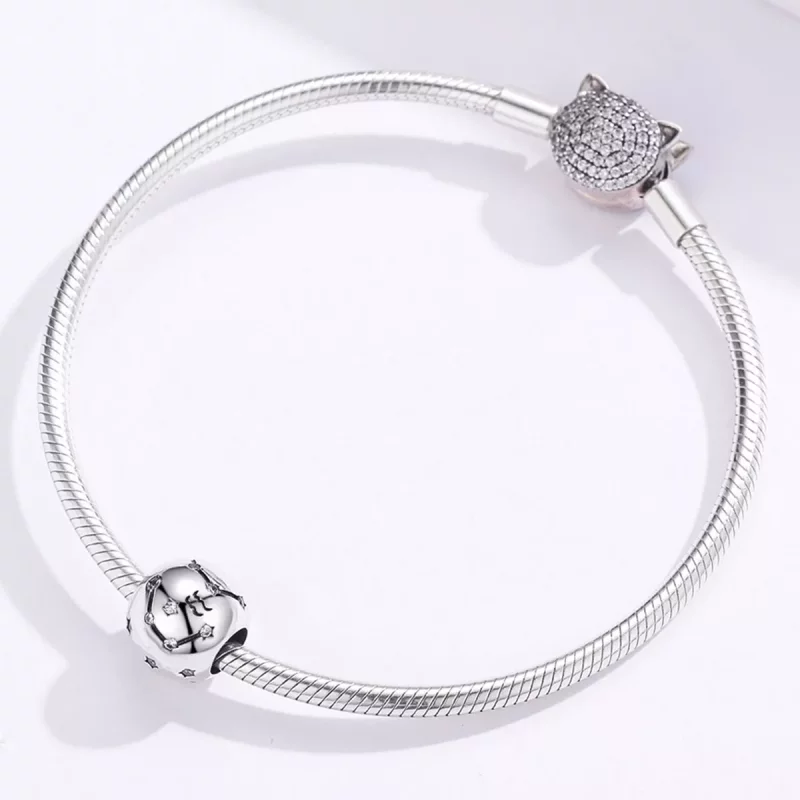 (imagen para) Charm de plata al estilo Pandora con signo de Acuario - SCC1218-11 - Ver 3