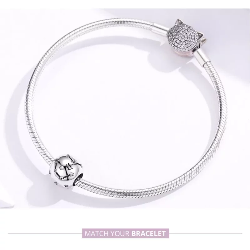(imagen para) Charm de plata al estilo Pandora con signo de Acuario - SCC1218-11 - Ver 5