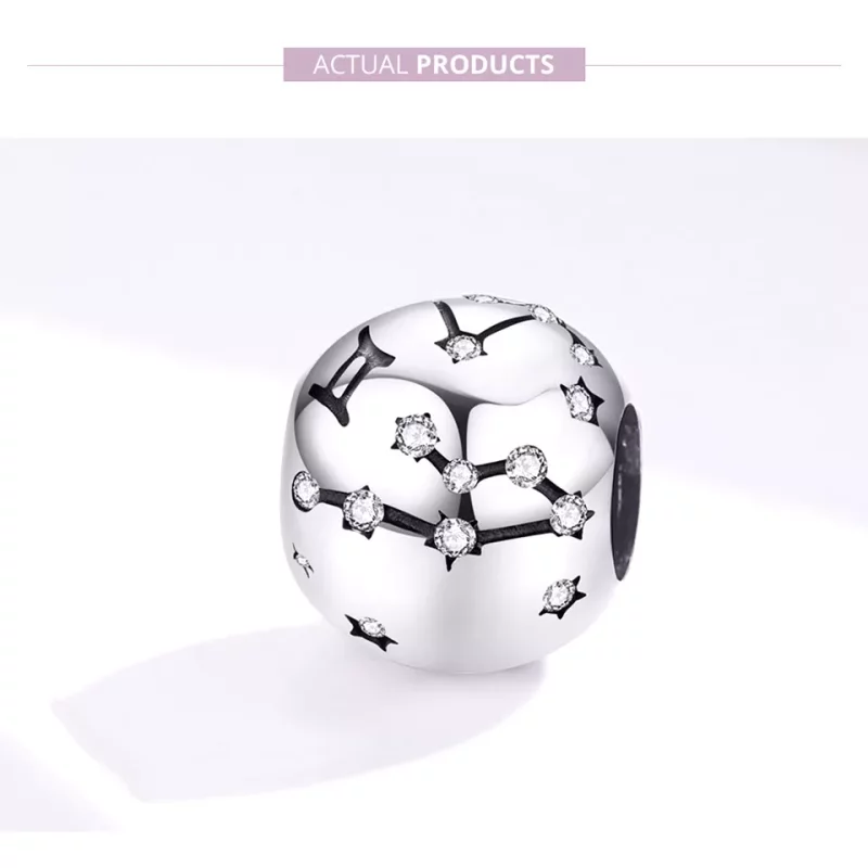 (imagen para) Charm de Plata al Estilo Pandora con Signo de Géminis - SCC1218-3 - Ver 2