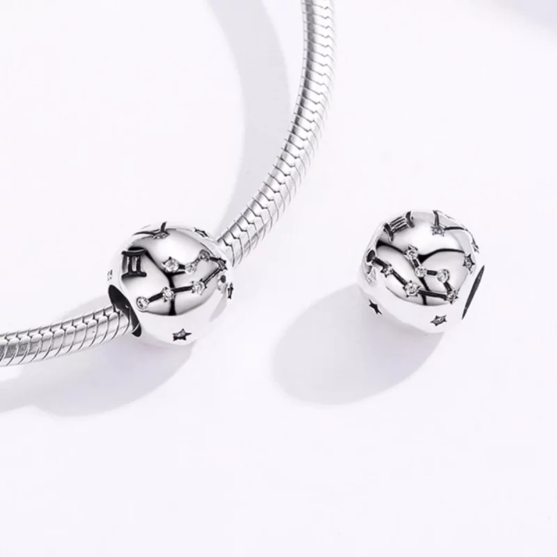 (imagen para) Charm de Plata al Estilo Pandora con Signo de Géminis - SCC1218-3 - Ver 4