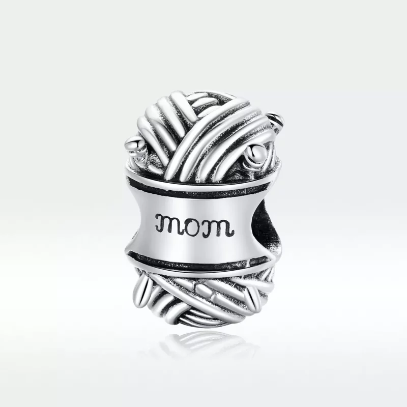 (imagen para) Charm de Plata con Bola de Hilo al Estilo Pandora - SCC1654 - Ver 5