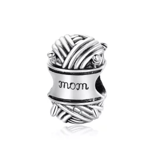 (imagen para) Charm de Plata con Bola de Hilo al Estilo Pandora - SCC1654