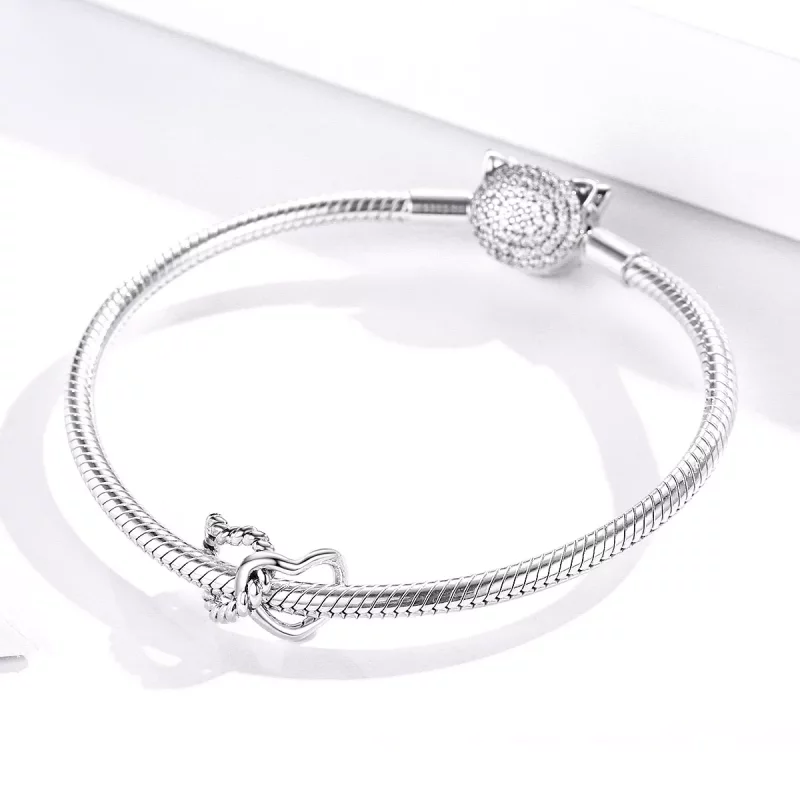(imagen para) Charm de Plata con Corazones Entrelazados al Estilo de Pandora - SCC1563 - Ver 3