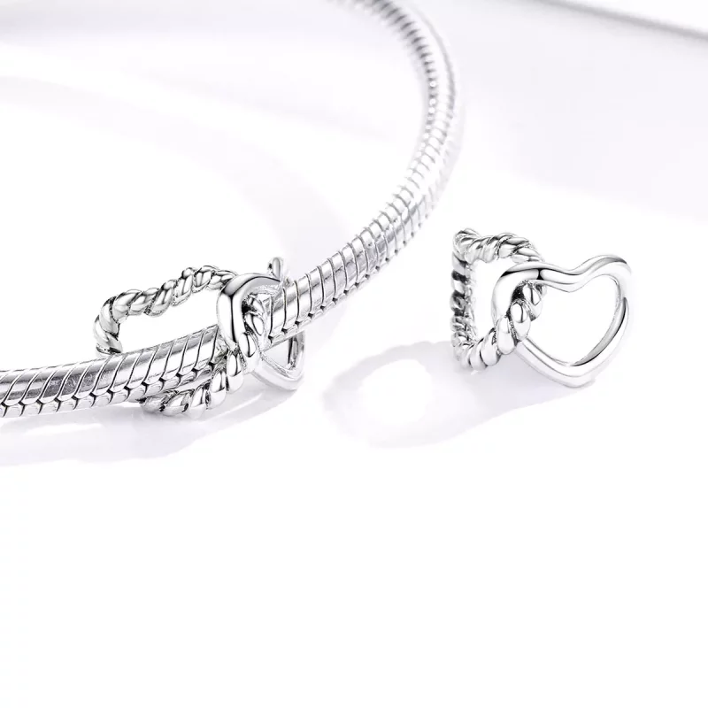(imagen para) Charm de Plata con Corazones Entrelazados al Estilo de Pandora - SCC1563 - Ver 4