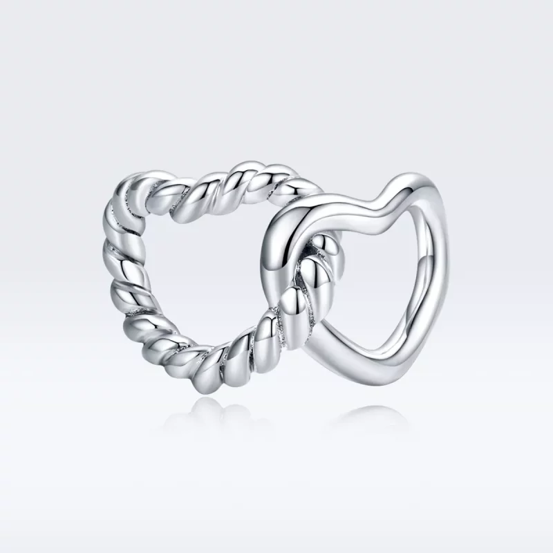 (imagen para) Charm de Plata con Corazones Entrelazados al Estilo de Pandora - SCC1563 - Ver 5