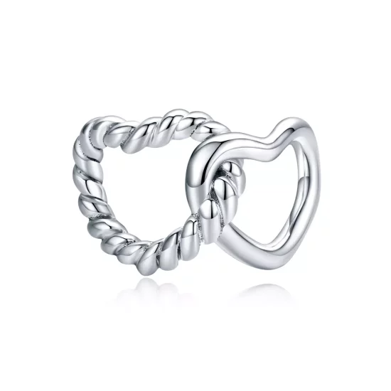(imagen para) Charm de Plata con Corazones Entrelazados al Estilo de Pandora - SCC1563