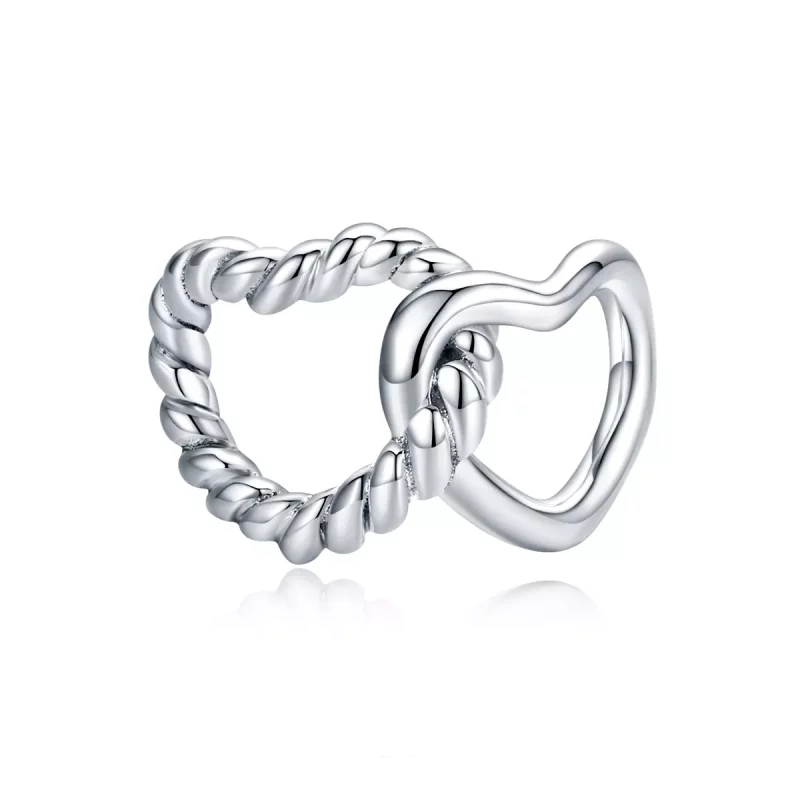 (imagen para) Charm de Plata con Corazones Entrelazados al Estilo de Pandora - SCC1563