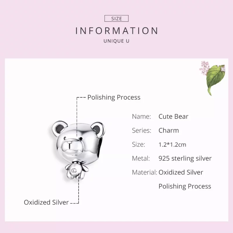 (imagen para) Charm de Plata con estilo de Pandora de Pooh - SCC1502 - Ver 7