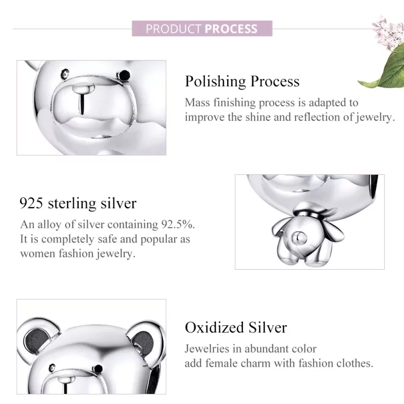 (imagen para) Charm de Plata con estilo de Pandora de Pooh - SCC1502 - Ver 8