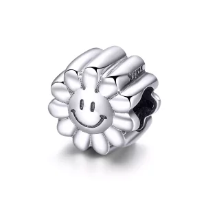 (imagen para) Charm de plata con estilo Pandora con un sol sonriente - SCC901