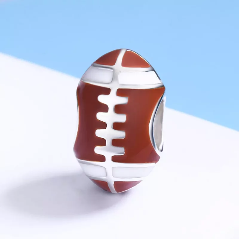 (imagen para) Charm de plata con estilo Pandora de fútbol americano - SCC442 - Ver 3