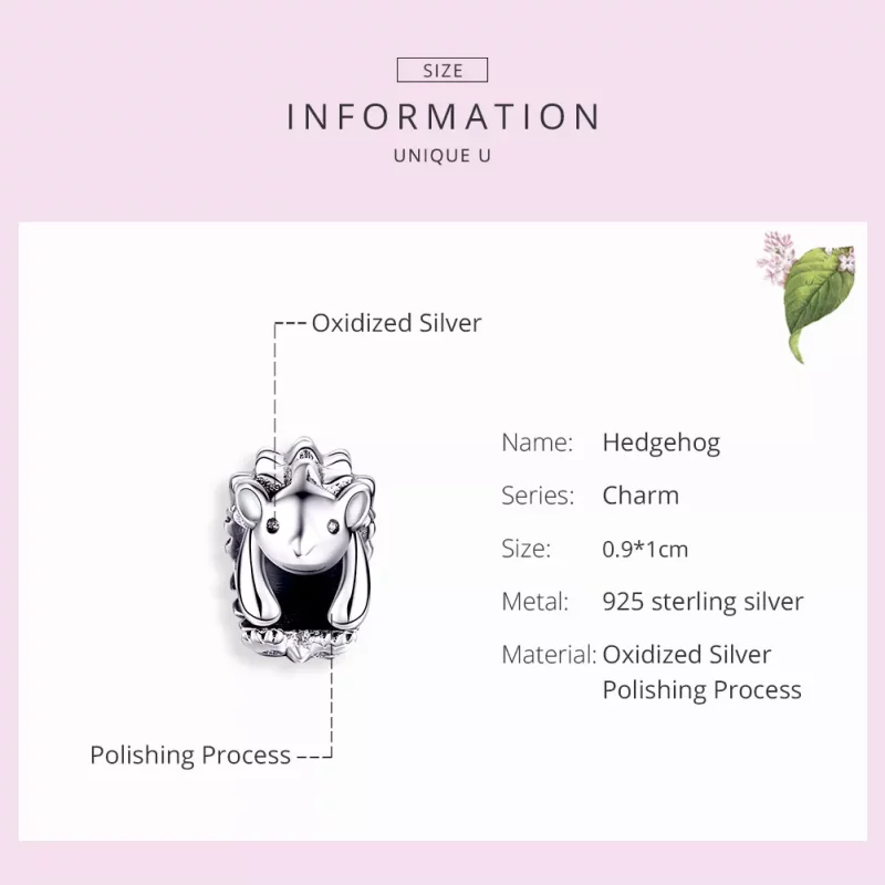 (imagen para) Charm de Plata con Estilo Pandora de Nino el Erizo - SCC1420 - Ver 7