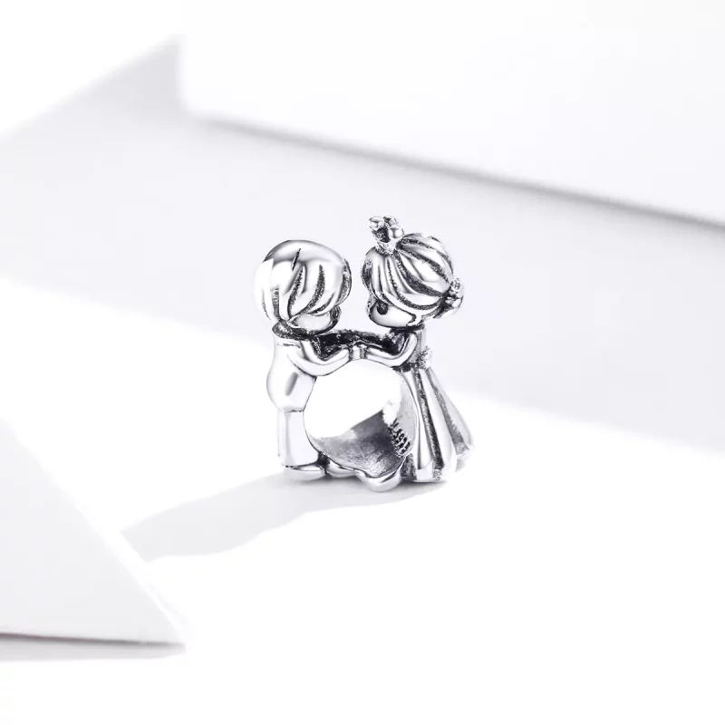 (imagen para) Charm de Plata con Estilo Pandora de Niño y Niña Bailando - SCC1565 - Ver 2