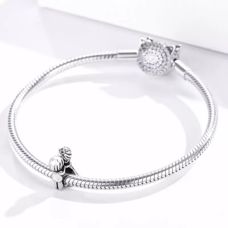 (imagen para) Charm de Plata con Estilo Pandora de Niño y Niña Bailando - SCC1565 - Ver 3