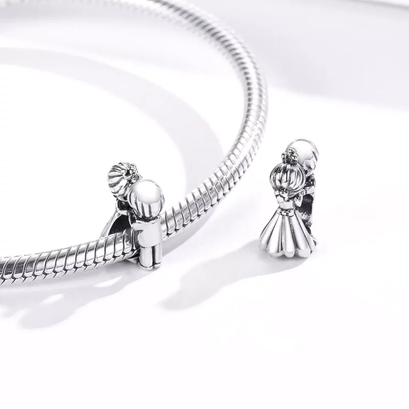(imagen para) Charm de Plata con Estilo Pandora de Niño y Niña Bailando - SCC1565 - Ver 4
