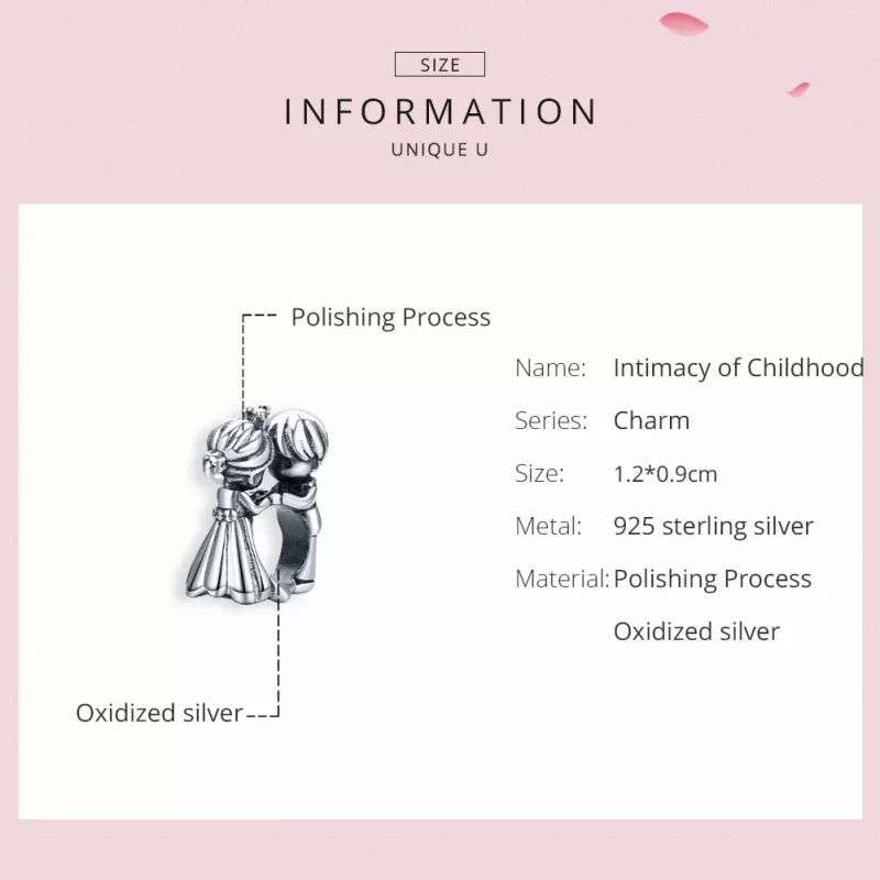 (imagen para) Charm de Plata con Estilo Pandora de Niño y Niña Bailando - SCC1565 - Ver 6
